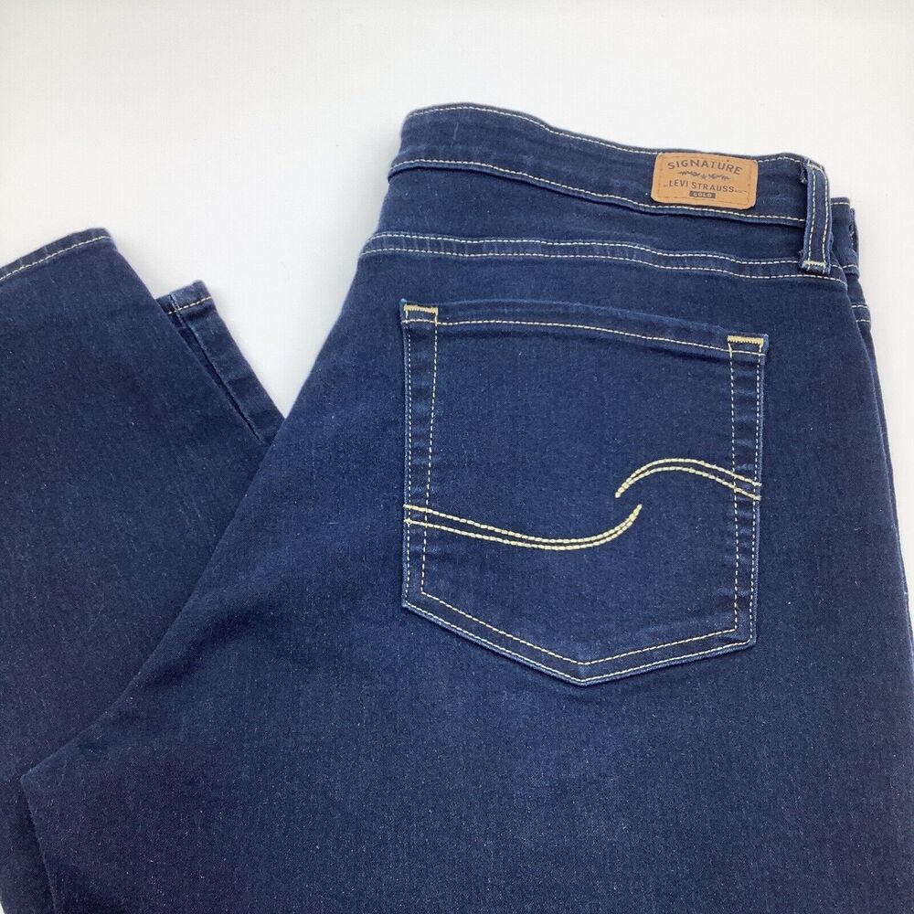 Levi Signature‎ Strauss Gold Womens Mid Rise Skinny Jeans Blue Size 33